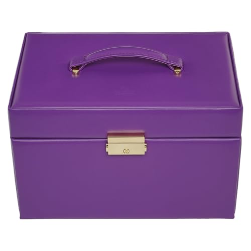 Karen Colisimo boîte à bijoux en cuir de vachette violet de luxe