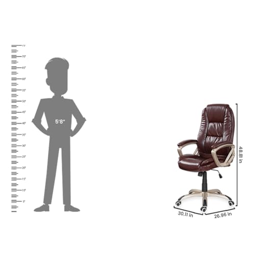 Image of Royaloak Texas American Leatherette Office Chair | High Back Support | Adjustable Height | Nylon Base | Castor Wheel | Revolving Mechanism | Ergonomic