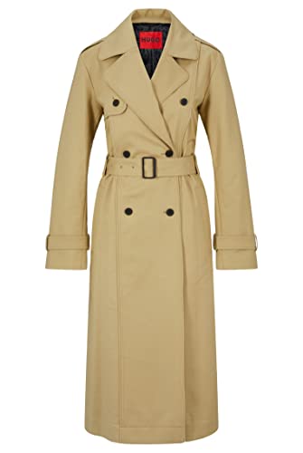 HUGO Damen Mesendi-2 Wasserabweisender Trenchcoat aus elastischer...