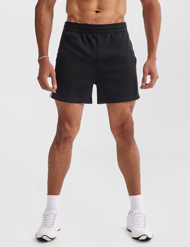 Ouber Men’s 4’’ Bodybuilding Shorts – Retro Striped Gym Shorts for Training & Workout2