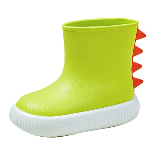 FIN86 Classic Children Rainboots Rubber Children Water Shoes Rain Boots Kids Baby Cartoon Shoes Size 6 Girls Shoes Toddler (Green, 9 Toddler)