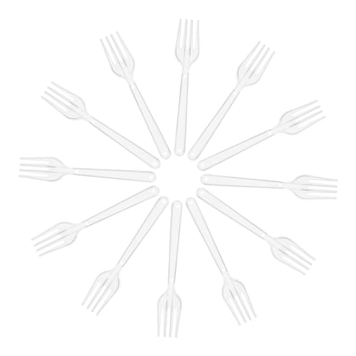 Beavorty 100pcs Plastic Forks Party Home One-time Dinner Forks Salad Utensils Lightweight Easy to Carry