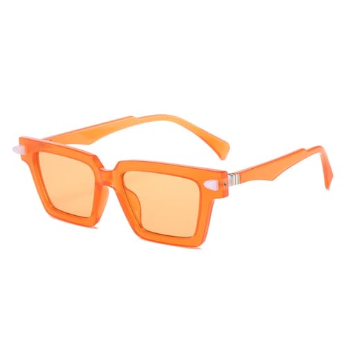 Lunettes de soleil carrées double couleur orange pour femme et homme rétro