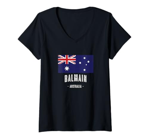 Mujer Balmain, Australia | Aussie City Merch - Bandera australiana Camiseta Cuello V