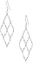 Sterling Silver Open Diamond-Shape Drop Earrings, 2.3"