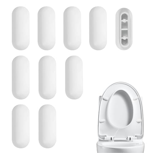 10PCS Toilet Seat Buffers Durable and Sturdy Convenient to Use Toilet Seat Bumpers Easy to Install Great Buffering Toilet Seat Stabilisers for D Shape Toilet Seat and Most Toilet Seat Models