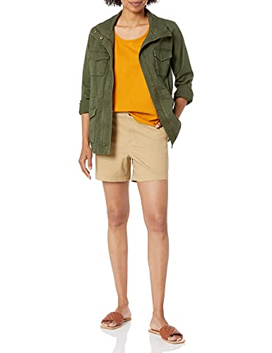 image for Amazon Essentials Women's Mid-Rise Slim-Fit 5 Inch Inseam Khaki Short 