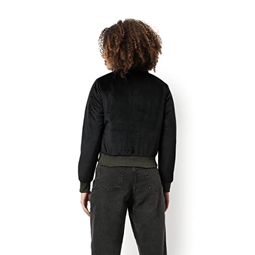 Image of Campus Sutra Women's Puffer Regular Fit Bomber Jacket for Winter Wear | Standing Collar | Full Sleeve | Zipper | Casual Jacket for Woman & Girl | Western Stylish Jacket for Women