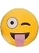 EvZ 32cm Emoji Smiley Emoticon Yellow Round Cushion Stuffed Plush Soft Pillow