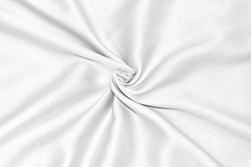 LINENWALAS Flat Sheet Only, Rayon Derived from Bamboo Top Sheet, Hotel Luxury Silk Sheets for King Size Bed, Stain & Fade Resistant Cooling Bed Sheets (King, White) - Image 4