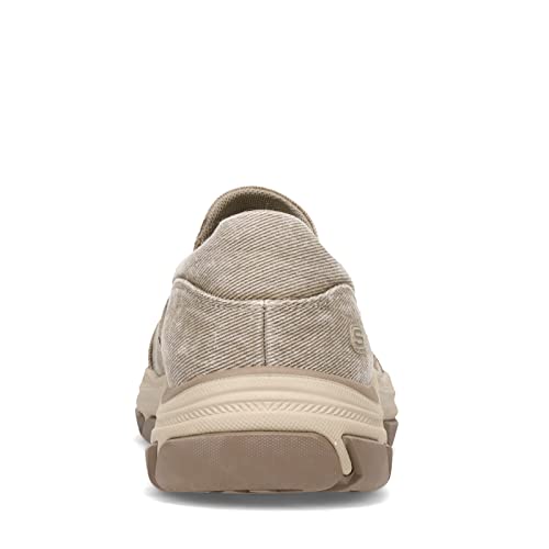 Skechers Skechers mens Respected - Fallston Canvas Slip On, Taupe, 11.5 US