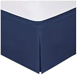 Rinku Linen 550-TC Organic Cotton Dust Ruffle/Bed Skirt King Size 1-Pieces Split Corner Tailored Bed