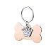 YF Bone Shaped Stainless Steel Custom Pet ID Tag Rhinestone Crown Pendant Personalized Front and Back Engraved Dog & Cat Tags