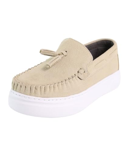 Mocassins en daim pour garçons avec semelle robuste pour communion et événements