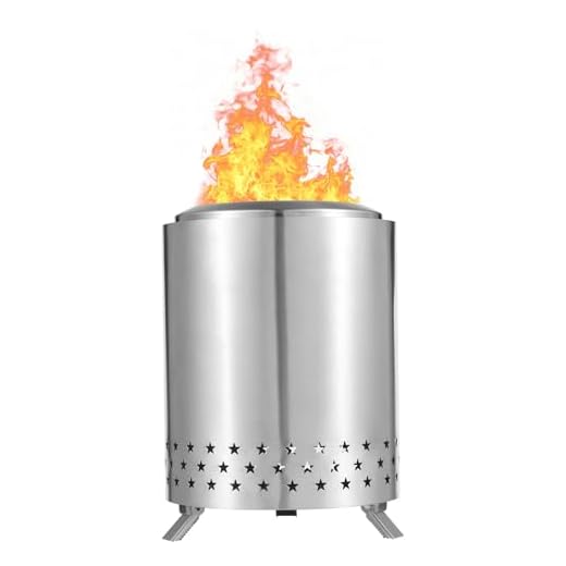 Aoresac Brasero de Mesa con Soporte, Mini Fuego Exterior de Acero Inoxidable con Bajo Humo para Ciudad, suburbio, Patio Trasero con Bolsa de Viaje,6.10×6.10×6.89inch