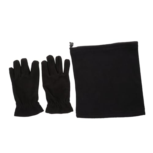 Healeved 1 Set Cold Protection Kit Thick Fleece Scarf Gloves Warm Suit Versatile Design for Outdoor Activities Everyday Use Excellent Texture Windproof Effect