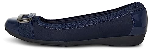 Image of Anne Klein Uplift Flats for Women - Textile Upper and Lining - Stretch Collar - 90 Flexibility - Square Cap Toe