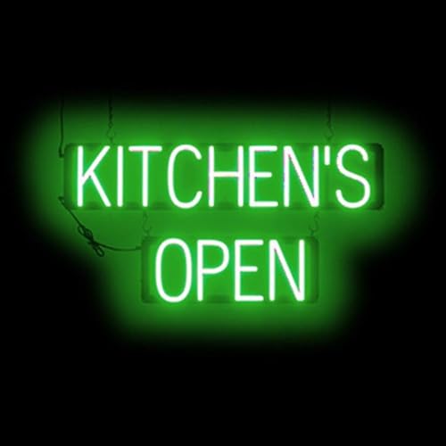 SpellBrite KITCHEN'S OPEN Sign for Business | Open Signage with