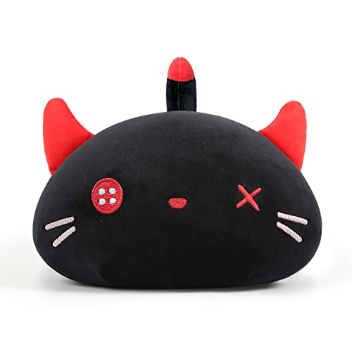 Onsoyours Cute Kitten Plush Toy Stuffed Animal Black Kitty Soft Anime Cat Plush Pillow For Kids (Black A, 12") #TOP1