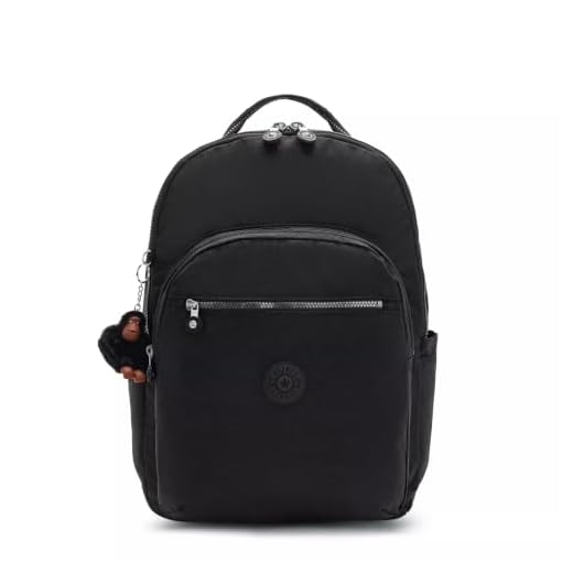 Kipling Mochila para laptop Seoul extragrande de 17 polegadas, Preto verdadeiro 2, Large, Mochila Seoul extragrande para laptop de 43.2 cm, durável, espaçosa com alças acolchoadas