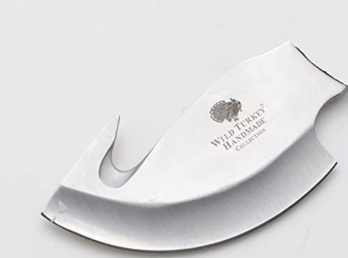 Wild Turkey Handmade Collection Full Tang Fixed Blade Gut Hook Skinner Knife w/Leather Sheath. (Orange) - Image 3