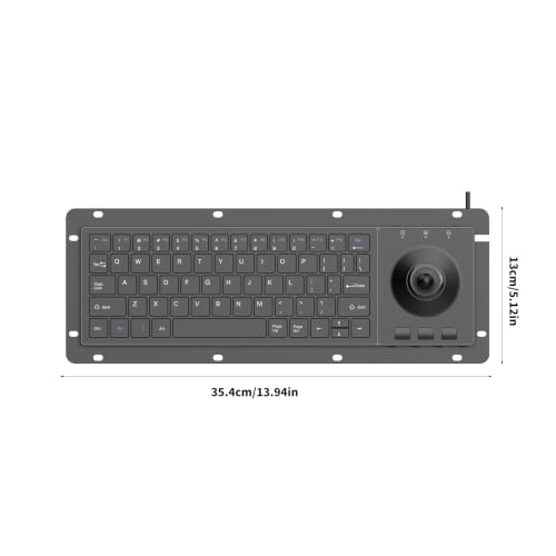 Teclado de 64 teclas con trackball integrado y carcasa ABS para entornos industriales 3
