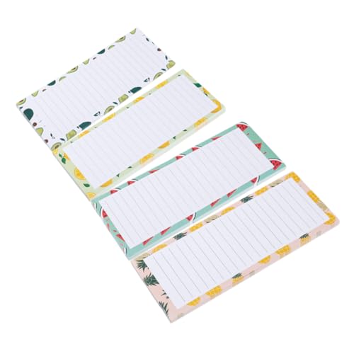 LOPUNER 4個 磁性メモパッド 冷蔵庫用ショッピングリスト付箋 フルーツデザイン 磁付き 耐摩耗紙素材 やることリストやメッ記録に