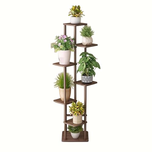SRHIMEOS Estanteria Escalera para Plantas 7 Niveles, Soporte Plantas Interior, Estantería para Macetas Exterior, Estante De Flores Vertical para Esquina Balcón Jardín