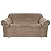 H.VERSAILTEX Real Velvet High Stretch 1-Piece Sofa Cover/Loveseat Furniture Cover/Slipcover Upgraded Version Couch Cover 2 Cushion Sofa Fit Loveseat Width Up to 72 Inch, Luggage
