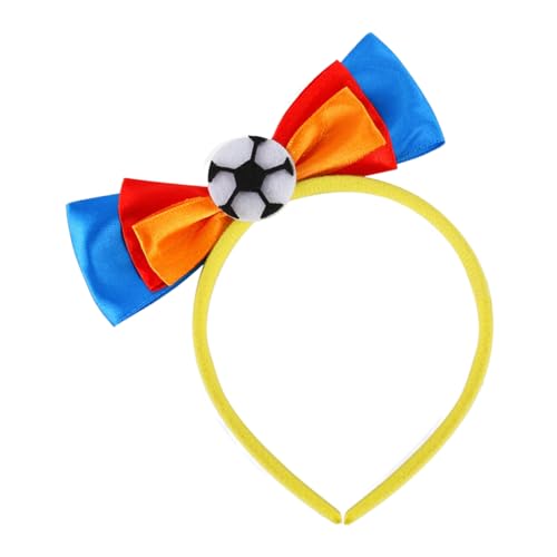 Bonita diadema de fútbol con forma de lazo, para mujer, competiciones, animadoras, para eventos deportivos, juegos de fútbol