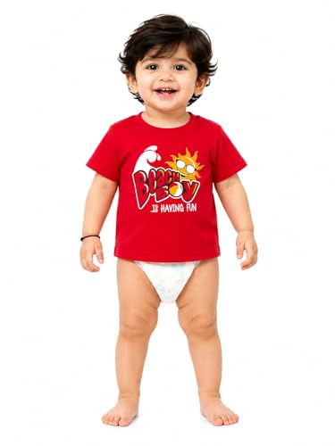 Image of BODYCARE Kids Inafant Placement Print Boys Round Neck Half Sleeves Cotton T-Shirt | Skin Friendly Regular Fit | Soft Breathable Fabric Comfortable & Durability | Pack of 1 | Mustard | Age 6-12 Months