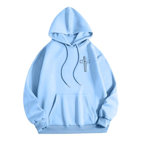 Christian Hoodies for Men | Christian Cross Lion Oversized Hooded Sweatshirt - Pullover Top Fashion Clothes4
