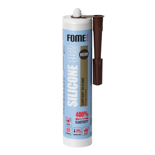 Silikon Bad Dichtmasse Braun [310 ml] Professionelles Wasserdichtes Sanitärsilikon für Badezimmer Rinnen und Fensterabdichtung von Fome Flex