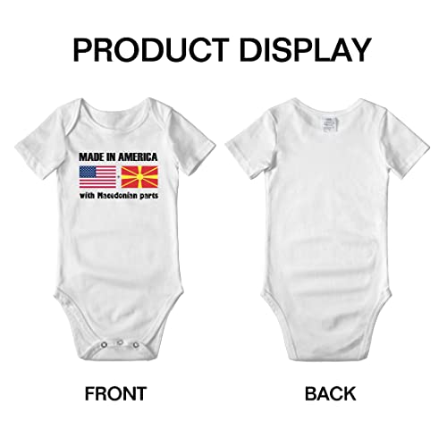 Made in America With Macedonian Parts Funny Baby Clothing Bodysuits for Boy Girl3