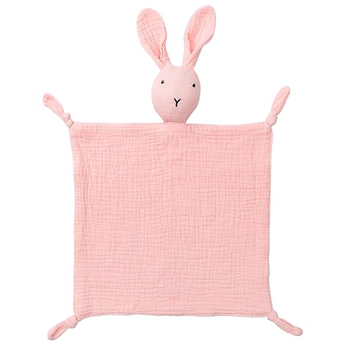 Image of Premium Soft Muslin Cotton Bunny Loveys Soft & Breathable Newborn Security Blanket, Perfect for Baby Boy Girl, Gender Neutral. Fabric for Comfortable Sleep & Play, Ideal for Newborns, Toddlers