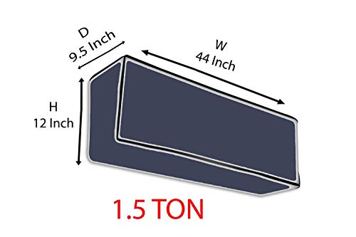 Image of Premium Split AC Cover Combo Set for 1 & 1.5 Ton - Heavy-Duty Navy Blue Waterproof Indoor & Outdoor Covers, Dustproof and UV-Resistant, Universal Fit for All Brands, Year-Round Weather Solution