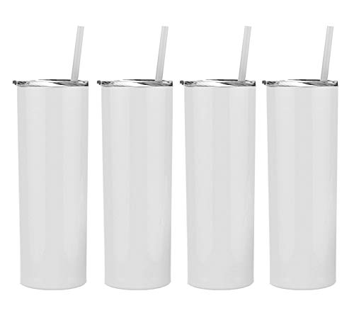 Maars Skinny Steel 20oz Tumbler (White, 4-Pack)