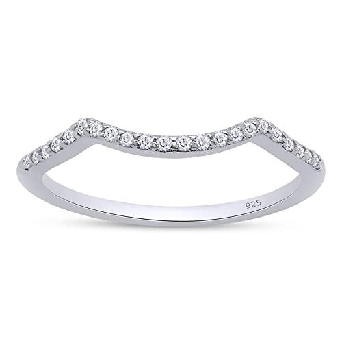 SAVEARTH DIAMONDS Round Lab Created Moissanite Diamond Enhancer Wedding Band for Women (0.10 ct, Color G-H, Clarity VVS1) in 14K Gold Plated 925 Sterling Silver