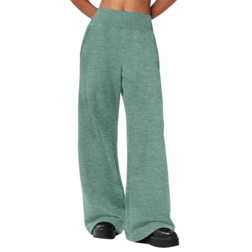 Baggy Sweatpants for Girls Oversized Wide Leg Sweatpants High Elastic Waist Straight Leg Casual Plain Pockets Joggers