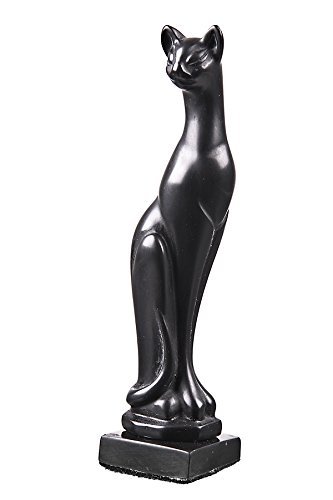 danila-souvenirs Estatua/Figurilla Decorativa de Piedra de Gato Negro de pie 13 cm