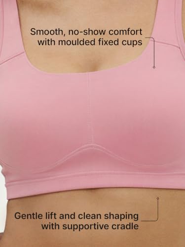 Image of Enamor Bamboo Cotton IB07, Women's Pop-on Bra - 3X Softer, 4X More Absorbent, Antimicrobial, Padded, Wirefree, Full Coverage