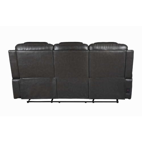 Image of Torque - Mikkel Leatherette Recliner Sofa 3+2 Seater Manual Grey | Adjustable 3 Plus 2 Recliner with Cup Holder Storage for Living Room Bedroom