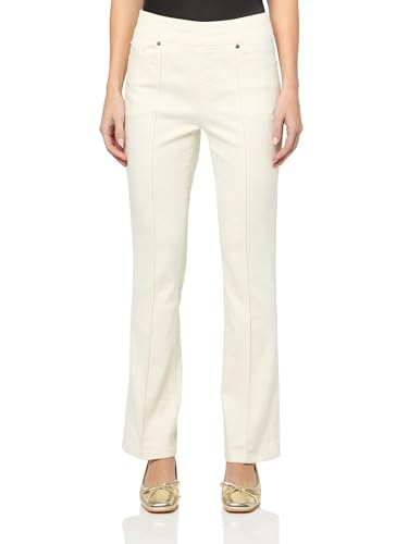 SLIM-SATION Women's Pull-on Pintuck Flare Leg Jean with Real Front and Back Pockets