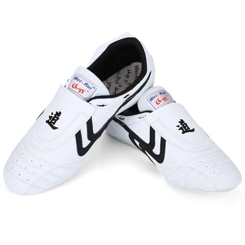 Chaussures de Taekwondo pour la Boxe Sportive Kung fu Taichi Sneaker d'arts Martiaux légères Hommes et Femmes avec Sac Rangement Bleu(37)-Chaussures Tai Chi