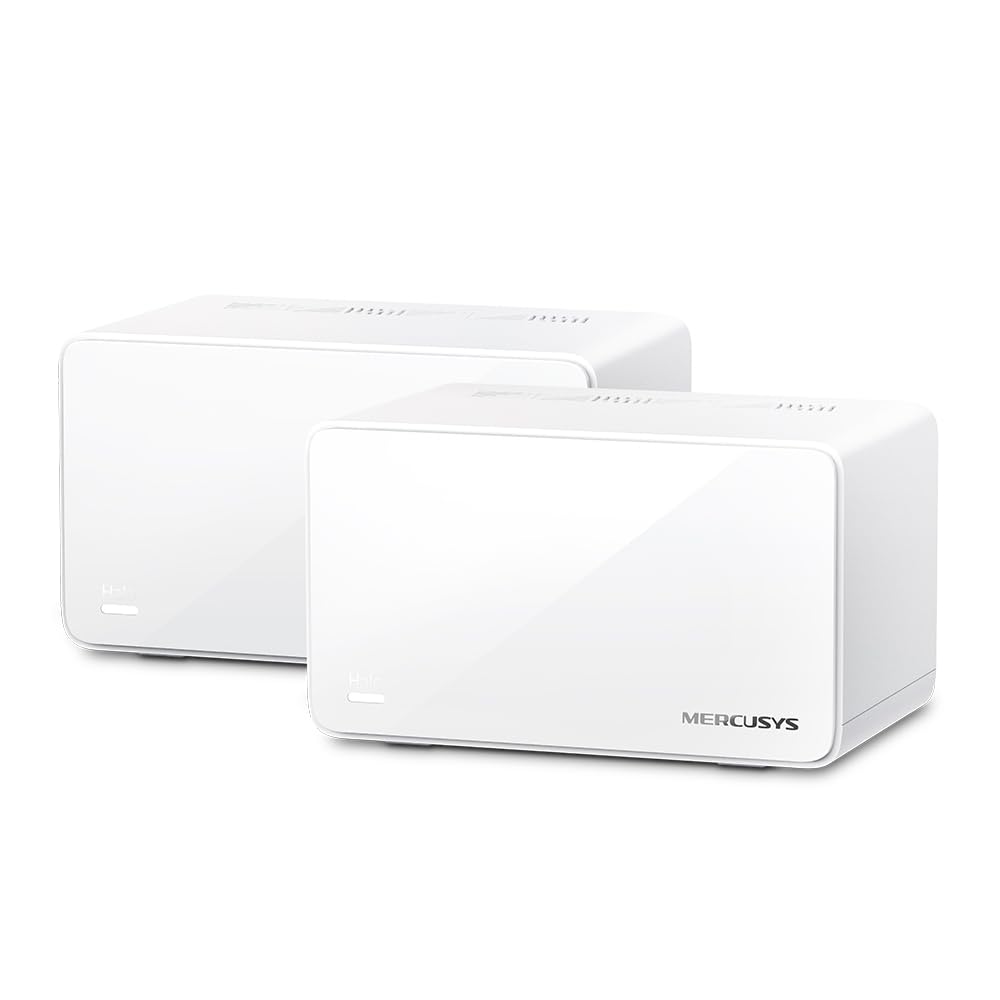 MERCUSYS HALO H90X(2-Pack) AX6000 Sistema Wi-Fi 6 Mesh para Todo el hogar, 1 Puerto de 2.5 Gbps,2 Puertos gigabit, Cobertura hasta 550 m², Conecte hasta 150 Dispositivos