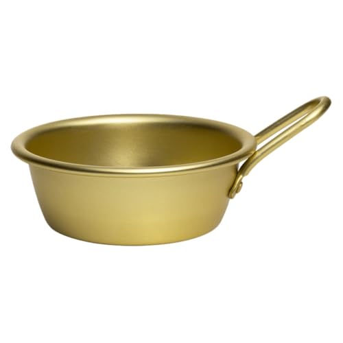 HOLIDYOYO 1pc Rice Wine Bowl Korean Styled Tableware Korean Makgeolli Bowl Korean Food Bowl Noodle Bowl with Handle Korean Bowl Korean Style Bowl Restaurant Bowl Cold Bowl Golden Aluminum
