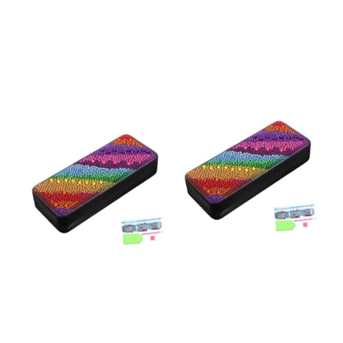 Estuche rígido para gafas de sol BESPORTBLE de madera y acrílico con pintura de diamantes 2 uds