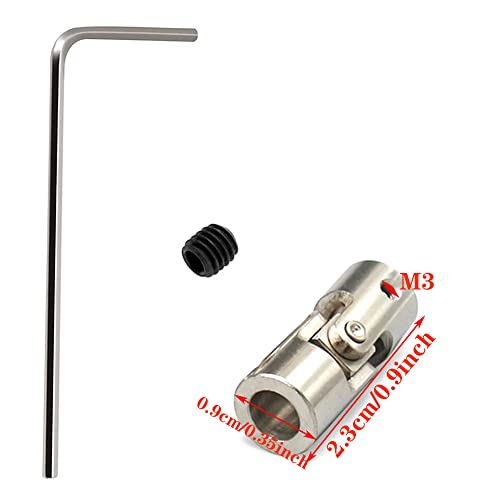 Metall Wellenkupplung, 5Pcs Kreuzgelenk mit Stellschrauben, Universal Joint Wellenkupplung, Universal Lenkwellenkuppler mit Montagewerkzeug, mit 10er Schraube für Modelle von Autos Schiffe Roboter