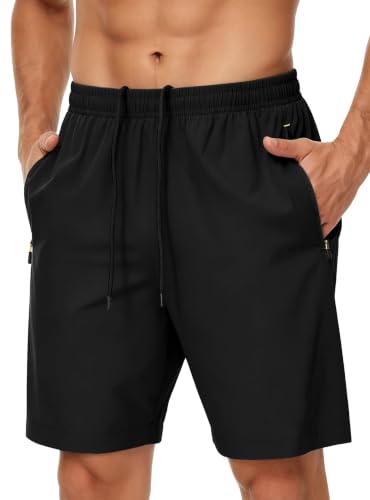 Image of GOLDPKF Shorts for Men Bodybuilding Gym Workout Shorts Quick Dry Running Sports Fitness Pants Black 40