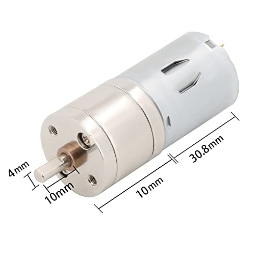 25Ga370 High Torque Dc Brush Motor Low Speed Gear Reduction Motor Center Shaft Gearbox Diameter 25Mm High Torque All Metal Gear Electric Micro Gear Motor (12V, 300R) #TOP2